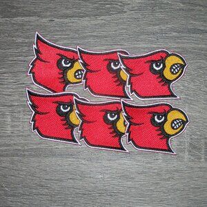 (6) Lot of Louisville Cardinals Vintage College Embroidered Iron On Patches